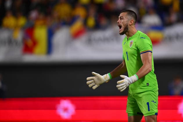 Romania v Finland, U21, U 21 Stefan Lefter reacts during the European Under-21 Championship 2027, Qualifying round game between Romania and Finland at Eugen Popescu stadium in Targoviste, Romania, 30 September 2026. ALEX NICODIM Imago Images Copyright: xAlexxNicodimx