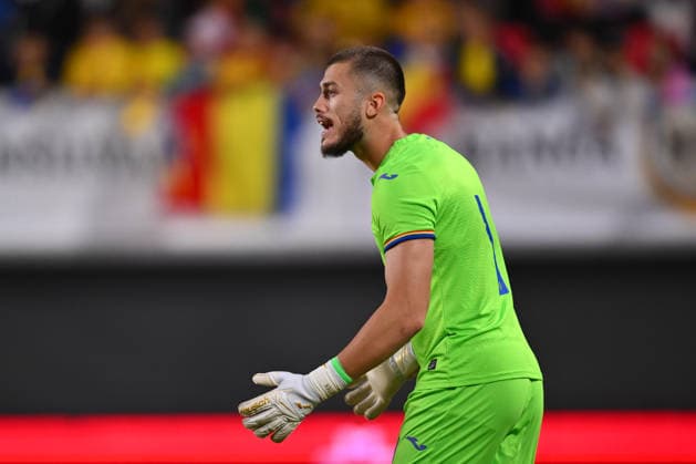 Romania v Finland, U21, U 21 Stefan Lefter reacts during the European Under-21 Championship 2027, Qualifying round game between Romania and Finland at Eugen Popescu stadium in Targoviste, Romania, 30 September 2026. ALEX NICODIM Imago Images Copyright: xAlexxNicodimx
