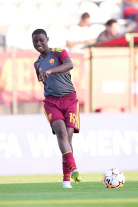 Roma™s Shukurat Oladipo during the Uefa Women™s Champions League soccer match between Roma and Barcellona at the Rome s Tre Fontane stadium, Italy - Wednesday September 30, 2026 - Soccer ( Photo by Alfredo Falcone LaPresse )  Copyright: xAlfredoxFalcone LaPressex