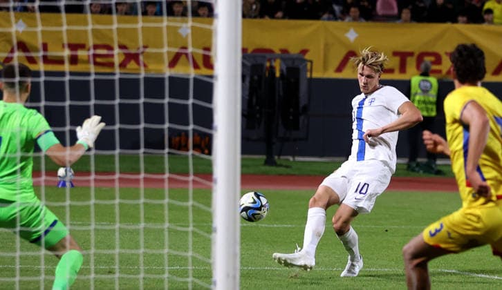 30.09.2026 Targoviste Romania-Finland Suomi European Under-21 qualifiers men s football Luka Hyryläinen Hyrylainen(C) Finland Suomi scores frst goal :