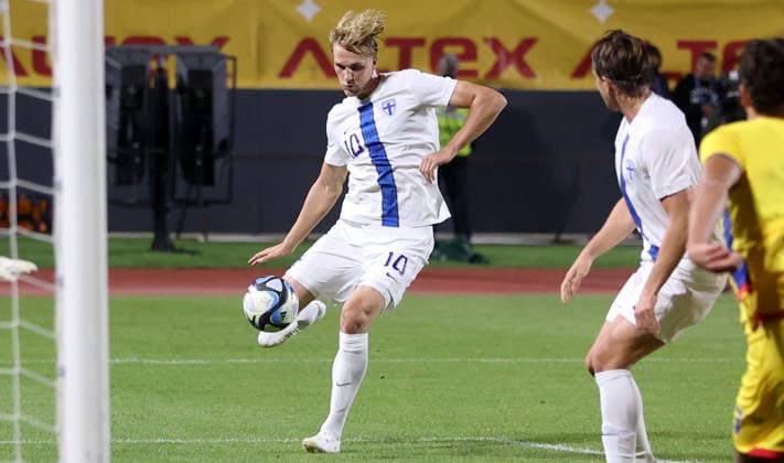 30.09.2026 Targoviste Romania-Finland Suomi European Under-21 qualifiers men s football Luka Hyryläinen Hyrylainen(C) Finland Suomi scores frst goal :