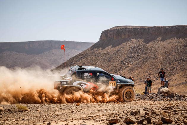 W2RC - RALLYE DU MAROC 2026 215 VARIAWA Saood (rsa), MOORE Charan (rsa), Toyota Hilux IMT Evo, Toyota Gazoo Racing SA, FIA W2RC, ULT T1+, action, during the Stage 2 of the Rallye du Maroc 2026, 4th round of the 2026 WR2C Championship from September 30, 2026 around Zagora, Morocco - AgadirMorocco  Copyright: xDamienxSaulnierx