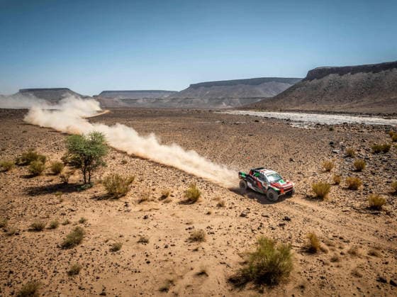 W2RC - RALLYE DU MAROC 2026 201 AL RAJHI Yazeed (ksa), ZENZ Dennis (ger), Toyota Hilux GR, Overdrive Racing, FIA W2RC, ULT T1+, action, during the Stage 2 of the Rallye du Maroc 2026, 4th round of the 2026 WR2C Championship from September 30, 2026 around Zagora, Morocco - AgadirMorocco Copyright: xDamienxSaulnierx