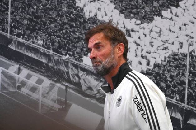 German National Team Coach Juergen KLOPP GER, single frame, cropped image, portrait, press conference on September 30, 2026, UEFA Nations League group stage, Group B, Matchday 3: Germany (GER) vs. Serbia (SRB) on October 1, 2026, Allianz Arena