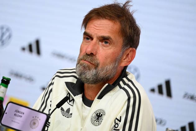 German National Team Coach Juergen KLOPP GER, single frame, cropped image, portrait, press conference on September 30, 2026, UEFA Nations League group stage, Group B, Matchday 3: Germany (GER) vs. Serbia (SRB) on October 1, 2026, Allianz Arena