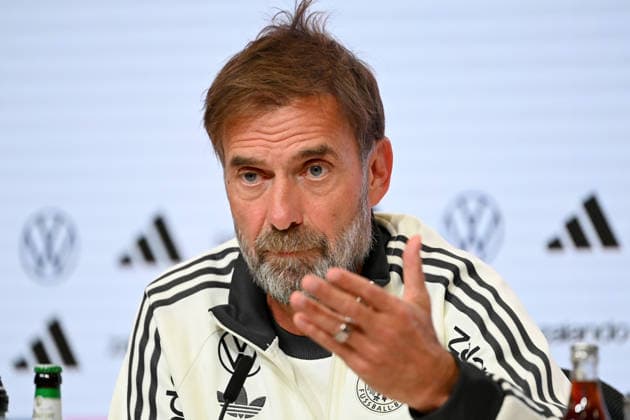 German National Team Coach Juergen KLOPP GER, Gestures, Single Frame, Cropped Image, Portrait, Press Conference on September 30, 2026, UEFA Nations League group stage, Group B, Matchday 3: Germany (GER) vs. Serbia (SRB) on October 1, 2026, Allianz Arena