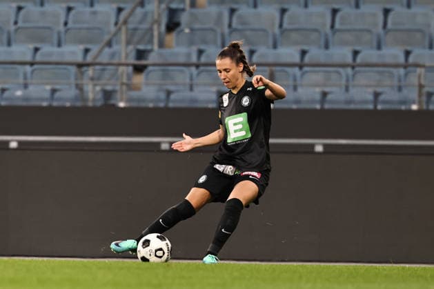 SOCCER - WEC, Sturm vs Wolfsburg GRAZ,AUSTRIA,30.SEP.26 - SOCCER - UEFA Women s Europa Cup, qualification, SK Sturm Graz vs VfL Wolfsburg. Image shows Stefanie Grossgasteiger (Sturm).  GEPAxpictures xChrisxBauer