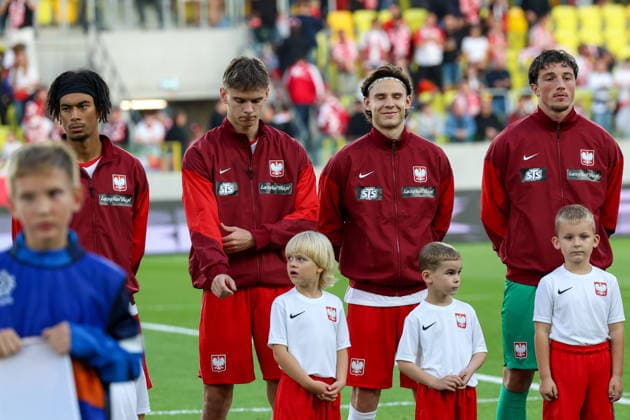 Katowice 30.09.2026. Football European Qualifiers match between Poland U21, U 21 and Sweden U21 in Katowice, Poland --- Mecz eliminacji do Mistrzostw Europy pomiedzy Polska U21 a Szwecja U21 w Katowicach, Polska Persons Shown : Polska U21 Fot. Michal Gaciarz Arena Akcji NEWSPIX.PL --- newspix.pl