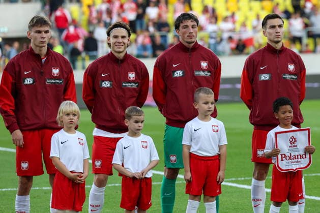 Katowice 30.09.2026. Football European Qualifiers match between Poland U21, U 21 and Sweden U21 in Katowice, Poland --- Mecz eliminacji do Mistrzostw Europy pomiedzy Polska U21 a Szwecja U21 w Katowicach, Polska Persons Shown : Polska U21 Fot. Michal Gaciarz Arena Akcji NEWSPIX.PL --- newspix.pl