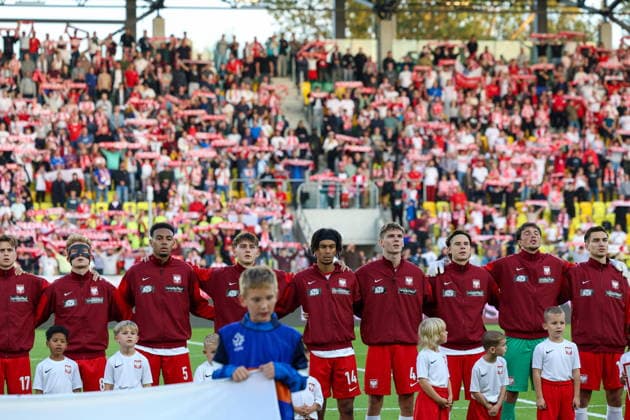 Katowice 30.09.2026. Football European Qualifiers match between Poland U21, U 21 and Sweden U21 in Katowice, Poland --- Mecz eliminacji do Mistrzostw Europy pomiedzy Polska U21 a Szwecja U21 w Katowicach, Polska Persons Shown : Polska U21 Fot. Michal Gaciarz Arena Akcji NEWSPIX.PL --- newspix.pl