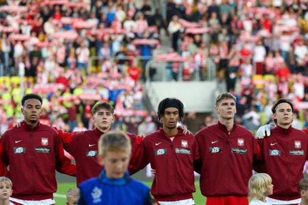 Katowice 30.09.2026. Football European Qualifiers match between Poland U21, U 21 and Sweden U21 in Katowice, Poland --- Mecz eliminacji do Mistrzostw Europy pomiedzy Polska U21 a Szwecja U21 w Katowicach, Polska Persons Shown : Polska U21 Fot. Michal Gaciarz Arena Akcji NEWSPIX.PL --- newspix.pl