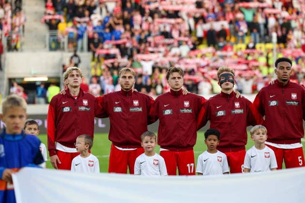 Katowice 30.09.2026. Football European Qualifiers match between Poland U21, U 21 and Sweden U21 in Katowice, Poland --- Mecz eliminacji do Mistrzostw Europy pomiedzy Polska U21 a Szwecja U21 w Katowicach, Polska Persons Shown : Polska U21 Fot. Michal Gaciarz Arena Akcji NEWSPIX.PL --- newspix.pl