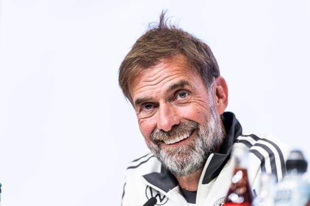 MUNICH, GERMANY - SEPTEMBER 30: Juergen Klopp (Head Coach Germany) smiles during the pressconference before the UEFA Nations League match between Germany vs. Serbia at Allianz Arena on matchday 3 of the UEFA Nations League on September 30, 2026 in Munich, Germany. Bavaria Germany Copyright: xSteffiexWunderlx