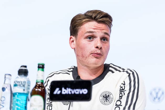 MUNICH, GERMANY - SEPTEMBER 30: Jonas Urbig (Germany, 1) during the pressconference before the UEFA Nations League match between Germany vs. Serbia at Allianz Arena on matchday 3 of the UEFA Nations League on September 30, 2026 in Munich, Germany. Bavaria Germany Copyright: xSteffiexWunderlx