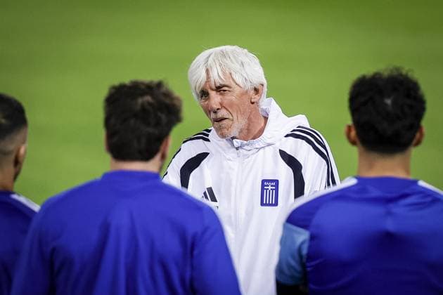 THESSALONIKI , 30-09-2026 , Toumba Stadium , season 2026 2027 , UEFA Nations League football , Picture shows Greece trainer coach Ivan Jovanovic during the press conference, PK, Pressekonferenz md-1 and training Press conference Greece and training in Thessaloniki x207758862x Copyright: