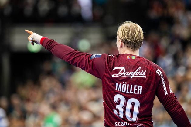 FLENSBURG, GERMANY - SEPTEMBER 30: Simon Möller (SG Flensburg-Handewitt, 30) gestures during the EHF European League match between SG Flensburg-Handewitt vs Fraikin BM. Granollers at GGW Arena on matchday 1 of the Group Matches Group E on September 30, 2026 in Flensburg, Germany. Schleswig-Holstein Germany Copyright: xMarioxM.xKobergx