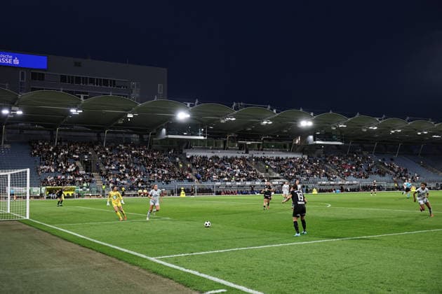 SOCCER - WEC, Sturm vs Wolfsburg GRAZ,AUSTRIA,30.SEP.26 - SOCCER - UEFA Women s Europa Cup, qualification, SK Sturm Graz vs VfL Wolfsburg. Image shows overview of fans.  GEPAxpictures xChrisxBauer