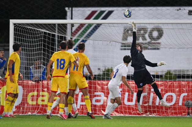 Romania v Finland, U21, U 21 Jaaso Jantunen plays during the European Under-21 Championship 2027, Qualifying round game between Romania and Finland at Eugen Popescu stadium in Targoviste, Romania, 30 September 2026. ALEX NICODIM Imago Images Copyright: xAlexxNicodimx