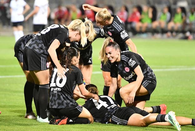 September 30, 2026, xhbx, Soccer, UEFA Women s Europa Cup Qualifiers, Eintracht Frankfurt vs. Fimleikafelag Hafnarfjördur, Goal celebration, celebrating the goal (1-1) by Larissa Mühlhaus, Eintracht Frankfurt Women s Team, Frankfurt