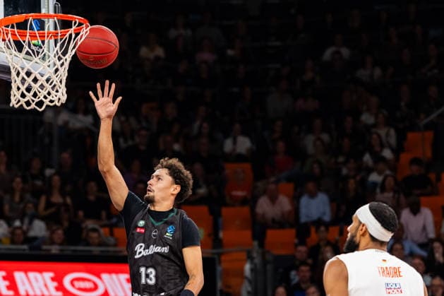 BKT EuroCup: Ratiopharm Ulm vs. Balkan Botevgrad, September 30, 2026, Ulm, GERMANY September 30, 2026 Javante Latrell McCoy of Balkan Botevgrad, 13, at the basket during the game between Ratiopharm Ulm and Balkan Botevgrad on Matchday 1 of the BKT EuroCup at the ratiopharm Arena in Ulm Copyright: xBEAUTIFULxSPORTS Steinx