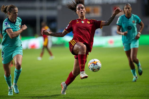 IPA89150030 - Roma vs. Barcelona during the AS Roma vs. FC Barcelona, Barca UEFA Champions League Women s soccer match in Rome, Italy, on September 30, 2026 Copyright: xLuigixMariani IPAxSportx xx IPA89150030