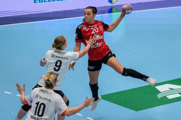 Jana Scheib, Thueringer HC, 20; Nieke Kuehne, HSG Blomberg Lippe, 09; Maxi Muehlner, HSG Blomberg Lippe, 10 GER; Thüringer HC vs. HSG Blomberg Lippe, Handball, DHB Cup, 2026–2027 season, 2nd round, Wednesday, 7:00 p.m., September 30, 2026 (GER), Thuringer HC vs. HSG Blomberg Lippe, Handball, DHB Cup, 2026–2027 season, 2nd round, Wednesday, 7:00 p.m., September 30, 2026, Bad Langensalza Copyright: xMartinxHerbstx