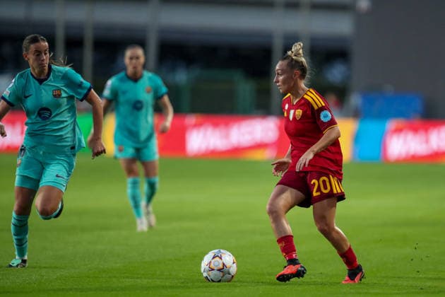 SOCCER - Women s Champions League - AS Roma vs. FC Barcelona, Barca Photo by IPA ABACAPRESS.COM89150025 - Roma vs. Barcelona during the AS Roma vs. FC Barcelona UEFA Champions League Women s soccer match in Rome, Italy, on September 30, 2026 Rome Italy Copyright: xIPAxSport ABACAx