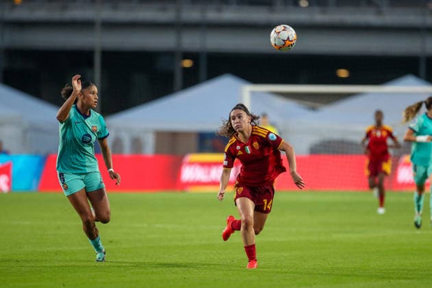 SOCCER - Women s Champions League - AS Roma vs. FC Barcelona, Barca Photo by IPA ABACAPRESS.COM89150022 - Roma vs. Barcelona during the AS Roma vs. FC Barcelona UEFA Champions League Women s soccer match in Rome, Italy, on September 30, 2026 Rome Italy Copyright: xIPAxSport ABACAx