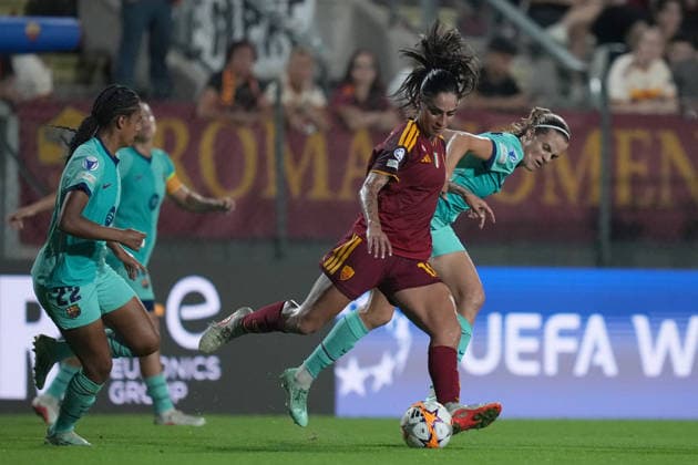 Roma™s Martina Piemonte during the Uefa Women™s Champions League soccer match between Roma and Barcellona at the Rome s Tre Fontane stadium, Italy - Wednesday September 30, 2026 - Soccer ( Photo by Alfredo Falcone LaPresse )  Copyright: xAlfredoxFalcone LaPressex