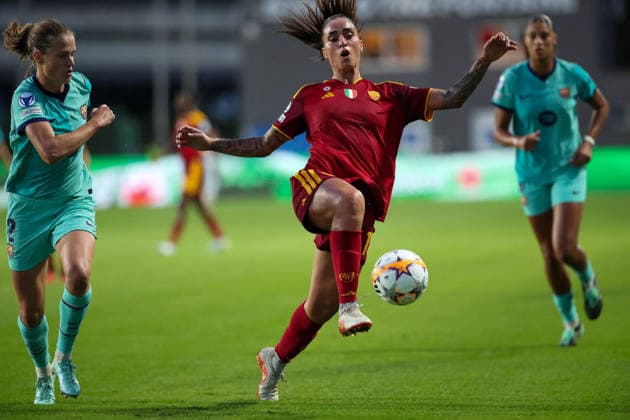 SOCCER - Women s Champions League - AS Roma vs. FC Barcelona, Barca Photo by IPA ABACAPRESS.COM89150030 - Roma vs. Barcelona during the AS Roma vs. FC Barcelona UEFA Champions League Women s soccer match in Rome, Italy, on September 30, 2026 Rome Italy Copyright: xIPAxSport ABACAx