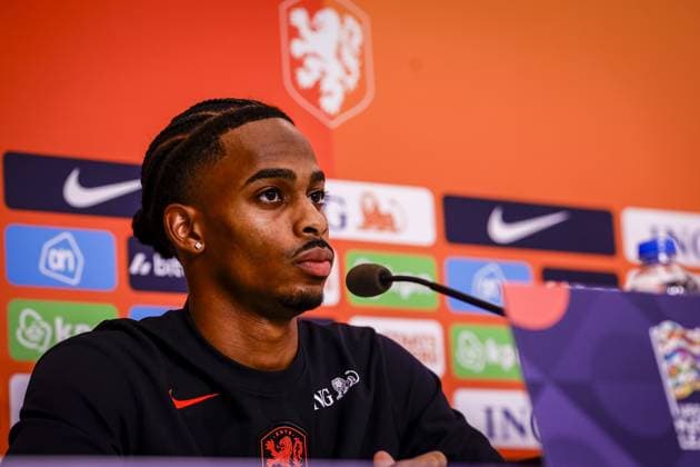 THESSALONIKI , 30-09-2026 , Toumba Stadium , season 2026 2027 , UEFA Nations League football , Picture shows Netherlands player Crysencio Summerville during the press conference, PK, Pressekonferenz md-1 Press conference Netherlands in Thessaloniki x207760051x Copyright: