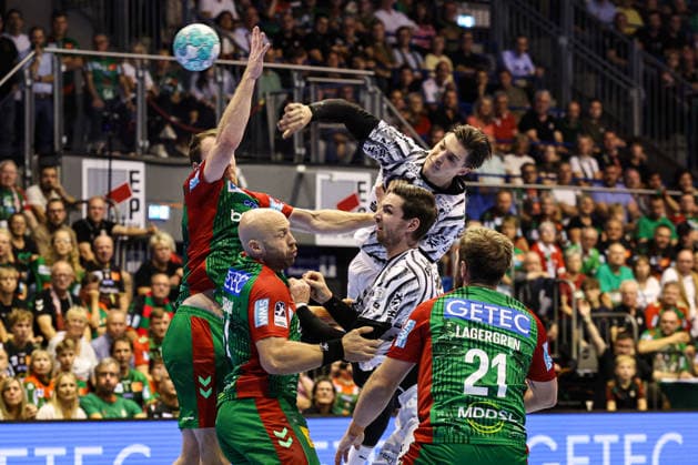 Domen Makuc, THW Kiel, 35th Handball Bundesliga Season 2026–2027: SC Magdeburg vs. THW Kiel at the GETEC Arena in Magdeburg; Action, Handball, Germany, September 30, 2026