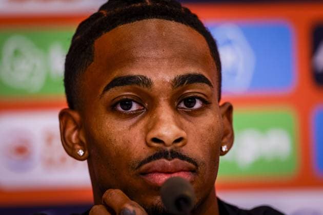 THESSALONIKI , 30-09-2026 , Toumba Stadium , season 2026 2027 , UEFA Nations League football , Picture shows Netherlands player Crysencio Summerville during the press conference, PK, Pressekonferenz md-1 Press conference Netherlands in Thessaloniki x207760063x Copyright: