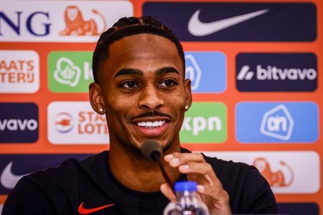 THESSALONIKI , 30-09-2026 , Toumba Stadium , season 2026 2027 , UEFA Nations League football , Picture shows Netherlands player Crysencio Summerville during the press conference, PK, Pressekonferenz md-1 Press conference Netherlands in Thessaloniki x207760070x Copyright: