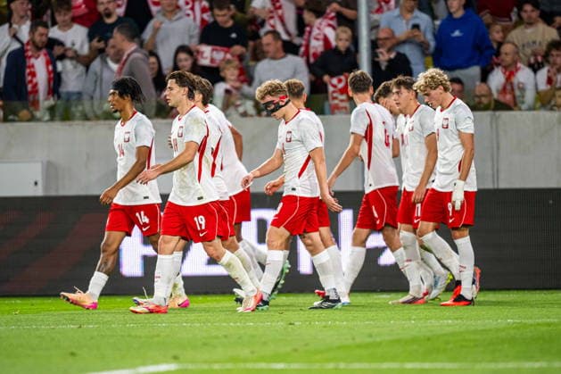 ARENA KATOWICE STADION MIEJSKI IM JANA FURTOKA UL NOWA BUKOWA 1 KATOWICE 30.09.2026 PILKA NOZNA U21, U 21 MISTRZOSTWA EUROPY KWALIFIKACJE SEZON 2026 2027 FOOTBALL European Championship, EM, Europameisterschaft QUALIFIERS SEASON 2026 2027 POLSKA VS SZWECJA POLAND VS SWEDEN DRUZYNA POLSKI PO GOLU CIESZYNKA FOT.Kamil Wolny NEWSPIX.PL --- newspix.pl 