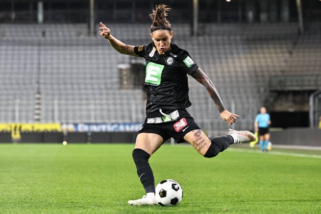 SOCCER - WEC, Sturm vs Wolfsburg GRAZ,AUSTRIA,30.SEP.26 - SOCCER - UEFA Women s Europa Cup, qualification, SK Sturm Graz vs VfL Wolfsburg. Image shows Lilla Sipos (Sturm).  GEPAxpictures xChrisxBauer