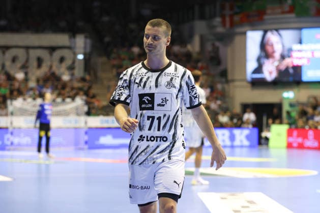 September 30, 2026, xgox, Opel HBL Handball, SC Magdeburg vs. THW Kiel, emspor, from left: Elias Ellefsen and Skipagotu Kiel, 71, looking disappointed, dejected, disappointed Magdeburg