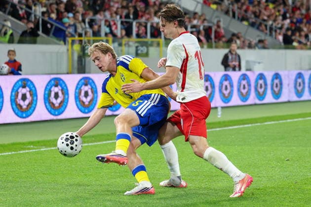 Katowice 30.09.2026. Football European Qualifiers match between Poland U21, U 21 and Sweden U21 in Katowice, Poland --- Mecz eliminacji do Mistrzostw Europy pomiedzy Polska U21 a Szwecja U21 w Katowicach, Polska Persons Shown : Marcel Krajewski Fot. Michal Gaciarz Arena Akcji NEWSPIX.PL --- newspix.pl