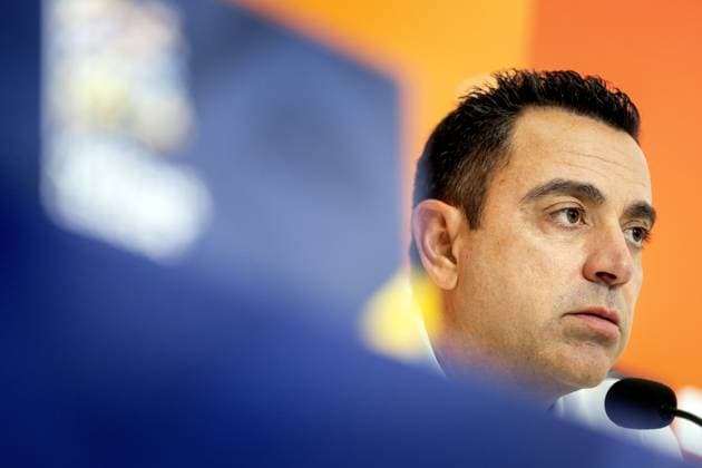 THESSALONIKI - National coach Xavi Hernandez during a press conference, PK, Pressekonferenz ahead of the Nations League match against Greece. KOEN VAN WEEL ANP xVIxANPxSportx xxANPxIVx 570917131 originalFilename: 570917131