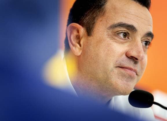 THESSALONIKI - National coach Xavi Hernandez during a press conference, PK, Pressekonferenz ahead of the Nations League match against Greece. KOEN VAN WEEL ANP xVIxANPxSportx xxANPxIVx 570917142 originalFilename: 570917142