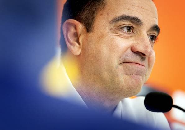 THESSALONIKI - National coach Xavi Hernandez during a press conference, PK, Pressekonferenz ahead of the Nations League match against Greece. KOEN VAN WEEL ANP xVIxANPxSportx xxANPxIVx 570917152 originalFilename: 570917152