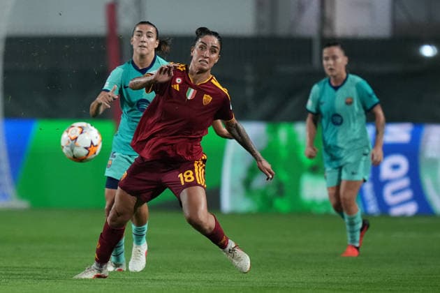 Roma™s Martina Piemonte during the Uefa Women™s Champions League soccer match between Roma and Barcellona at the Rome s Tre Fontane stadium, Italy - Wednesday September 30, 2026 - Soccer ( Photo by Alfredo Falcone LaPresse )  Copyright: xAlfredoxFalcone LaPressex