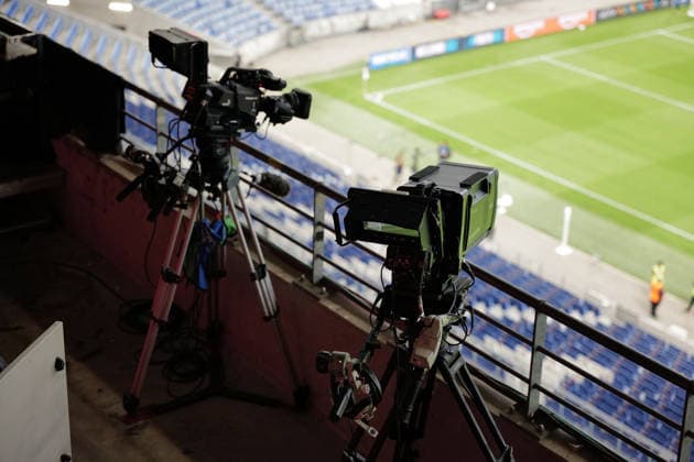 Football : OL Lyonnes women v Chelsea women - Women s champions league - 30 09 2026 Illustration camera TV during the UEFA Champions league womens match between OL Lyonnes women and Chelsea women at Groupama Stadium Decines Charpieu Lyon on September 30, 2026 , France LYONFrance  Copyright: xMouradxALLILIx