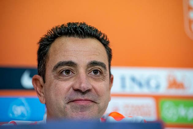 THESSALONIKI Netherlands head coach Xavi Hernandez during the press conference ahead of the UEFA Nations League match between Greece and the Netherlands at Toumba Stadium on September 30, 2026, in Thessaloniki, Greece. Photo by DeFodi Images