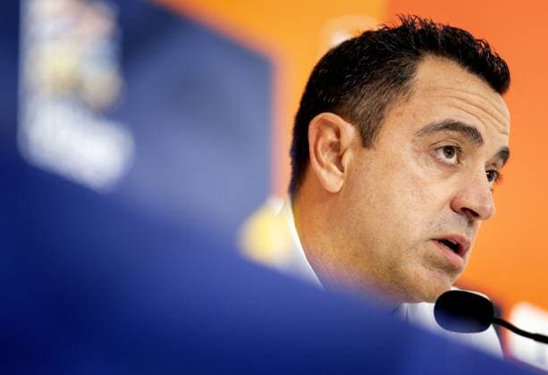 THESSALONIKI - National coach Xavi Hernandez during a press conference, PK, Pressekonferenz ahead of the Nations League match against Greece. KOEN VAN WEEL ANP xVIxANPxSportx xxANPxIVx 570917735 originalFilename: 570917735