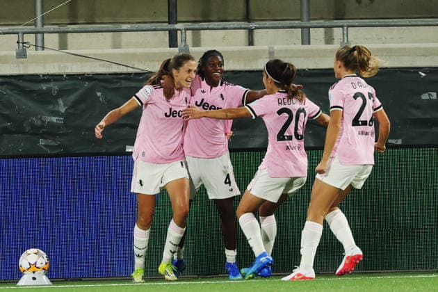 Juventus Emma Stolen Godo scores 0-2 and celebrates with Kysha Sylla during Wednesday s UEFA Women s Champions League soccer match between BK Häcken and Juventus FC at Bravida Stadium in Gothenburg, Sweden, on September 30, 2026. GOTHENBURG, SWEDEN x9200x  Copyright: xAdamxIhse TTx WOMENS CHAMPIONS LEAGUE HURRICANE - JUVENTUS