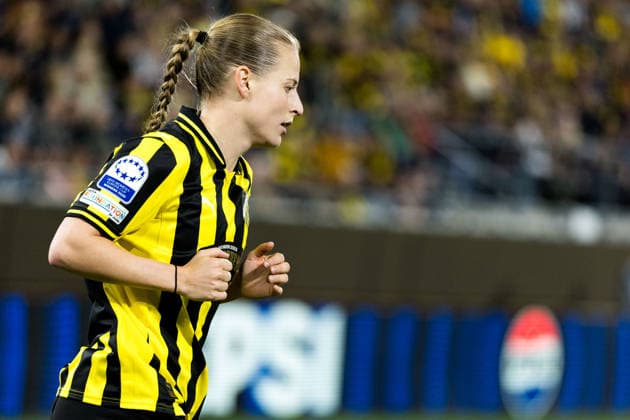 September 30, 260930: Anna Anvegard of Häcken during the Women’s Champions League soccer match between Häcken and Juventus on September 30, 2026 in Gothenburg. Photo by Michael Erichsen, BILDBYRAN COP 89 MI1032 soccer football fotball UEFA Women s Champions League Häcken Juventus women s BBENG soccer football fotball UEFA Women s Champions League Häcken Juventus women s BBENG  Copyright: MICHAELxERICHSEN BB260930MI070