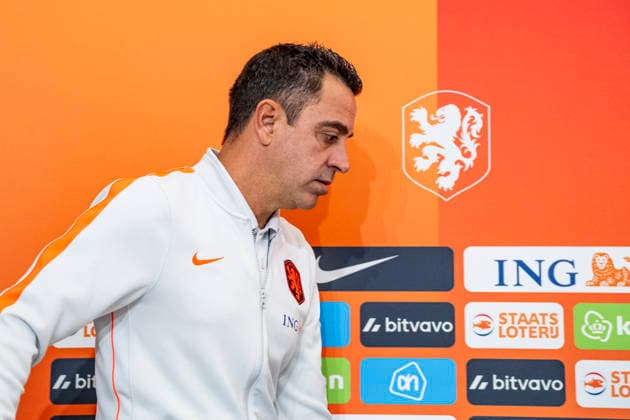 THESSALONIKI Netherlands head coach Xavi Hernandez during the press conference for the UEFA Nations League match between Greece and the Netherlands at Toumba Stadium on September 30, 2026, in Thessaloniki, Greece. Photo by DeFodi Images