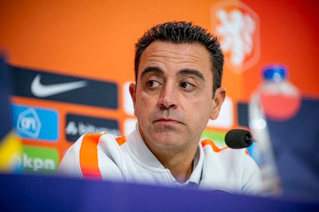 THESSALONIKI Netherlands head coach Xavi Hernandez at the press conference ahead of the UEFA Nations League match between Greece and the Netherlands at Toumba Stadium on September 30, 2026, in Thessaloniki, Greece. Photo by DeFodi Images