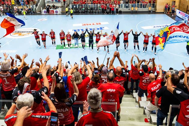September 30, 2026, GER, Handball, Women, 2026–2027 Season, DHB Cup, Round 2 (Round of 16), Thüringer HC vs. HSG Blomberg Lippe. Thüringer HC wins the home game against HSG Blomberg Lippe in 99947 Bad Langensalza, Salza Hall, Mehrz Sports Hall, Thuringia, Germany
